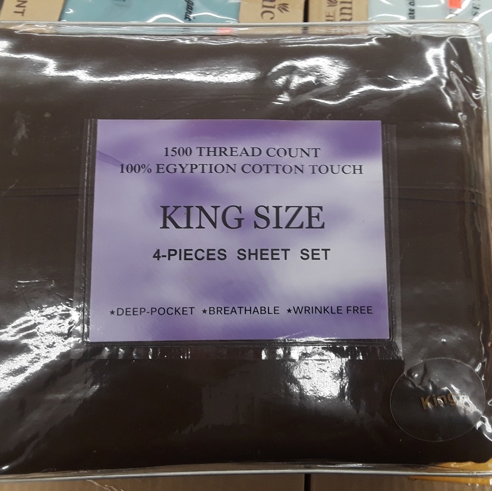 4pcs king size sheet set Deep Pockets